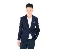 Boys Piqué Weave Textured Slim Fit Navy Blue Suit - 2-Piece Set for Pageboys & Prom Sizes 13 Years UK