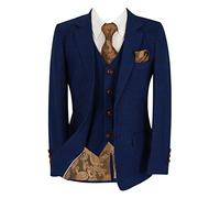 Boys Plaid Check Tailored Fit Royal Blue Suit Pageboy Formal Business Wedding 3 Piece Set Set Age 11 Years
