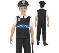 Boys Police Officer Costume Childs Cop PC Fancy Dress Book Week Uniform Age 4-12