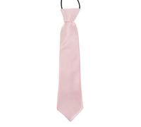 Boys Pre-Tied Ties. Satin Plain Coloured Childrens Ties. Elasticated. 22 Colours Available. Handmade. Wedding, School, Fashion (Light Pink, Boys Tie)