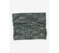 Boy's printed snood with sherpa lining sage green