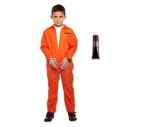 Boys Prisoner Costume Convict Halloween Zombie Fancy Dress Kids Child UK