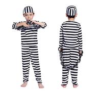 Boys Prisoner Inmate Roleplay Costume Set for Stage Performances and Themed Parties Puddle Suit 6-7 Years Kids Tracksuit Baby Clothing