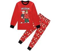 Boys Pyjama Sets Winter Autumn Christmas Xmas Pajamas Black Red Pjs (Red, 10-11 Years)