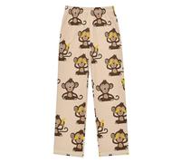Boy's Pyjamas Bottoms Cute Monkey Banana Print Kids Pjs Sleepwear Lounge Pants XL