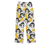 Boy's Pyjamas Bottoms Monkey Banana Seamless Kids Pjs Sleepwear Lounge Pants M