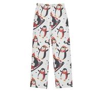 Boy's Pyjamas Bottoms Penguins Skiing Kids Pjs Sleepwear Lounge Pants S