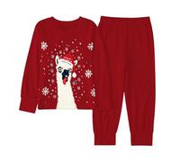 Boys Pyjamas Cute Xmas Alpaca Nightwear Toddler Ugly Christmas Sweater Kids Sleepwear Long Sleeve Christmas Pjs Sets 2 Piece Outfit Xmas GGift 2-10 Years (Red, 6-7 Years)