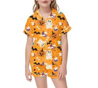 Boys Pyjamas Glow Dark Festival Costumes for Kids Nightwear Pjs Skeleton Pumpkin Sleepwear Tops and Pants Sets Halloween Set Girls Pajamas Unicorn Family Matching Orange