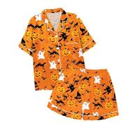 Boys Pyjamas Glow Dark festival for Girls Halloween Cotton Long Sleeve Nightwear Set Sleepwear Skeleton Sleeves Pjs Tops cute