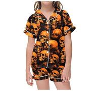 Boys Pyjamas Glow Dark festival Pajama Sets for Kid Halloween Cotton Long Sleeve Nightwear Pumpkin Ghost Print Sleepwear Girls Pajamas Unicorn cute Yellow