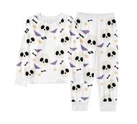 Boys Pyjamas Glow Dark festival Unisex Kids Halloween Bat Pajama Set Nightwear Tops and Pants Sets Sleepwear Outfits Toddler Girls Pajamas Unicorn Family Matching White