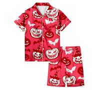 Boys Pyjamas Glow Dark festival Unisex Kids Halloween Bat Pajama Set Sleepwear Nightwear Outfits Toddler Girls Pajamas Unicorn cute Hot Pink