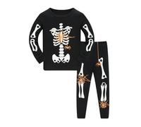 Boys Pyjamas Glow Dark festival Unisex Kids Halloween In The Cotton Pjs Nightwear Tops and Pants Sets Lapel Button Shirt Sleepwear Outfits Outfit Black