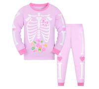 Boys Pyjamas Glow Dark Festival Unisex Kids Halloween Pjs Skeleton Pumpkin Sleepwear Long Sleeve Cotton Outfits Toddler 2 Piece Sets Cute Girls Pink