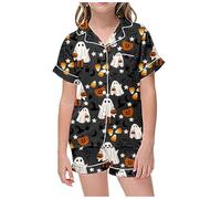 Boys Pyjamas Halloween Costumes for Kids Nightwear Cotton Long Sleeve Tops and Pants Sets Sleepwear Outfits Toddler cute Girls Black