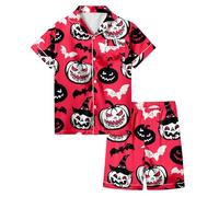 Boys Pyjamas Halloween Costumes for Kids Nightwear Glow In The Dark Cotton Pjs Long Sleeve Set Skeleton Girls Pajamas Unicorn Sleepwear Watermelon Red