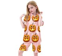 Boys Pyjamas Halloween Cotton Toddler Clothes Glow In The Dark Pjs Long Sleeve Pumpkin Ghost Print Sleepwear Unisex Lantern Family Matching Pajamas Pink