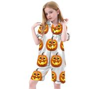Boys Pyjamas Halloween Cotton Toddler Clothes Glow In The Dark Pjs Long Sleeve Pumpkin Ghost Print Sleepwear Unisex Lantern Family Matching Pajamas White