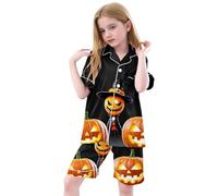 Boys Pyjamas Halloween Cotton Toddler Clothes Glow In The Dark Pjs Nightwear Tops and Pants Sets Set Skeleton Girls Pajamas Unicorn print pajama Black