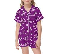 Boys Pyjamas Halloween Cotton Toddler Clothes Pjs Snowman Pumpkin Spider Fun Set Skeleton Long Sleeves Nightwear Tops Sets Outfit Sleepwear Purple