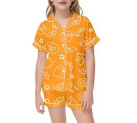 Boys Pyjamas Halloween Cotton Toddler Clothes Pjs Snowman Pumpkin Spider Fun Set Skeleton Long Sleeves Nightwear Tops Sets Outfit Sleepwear Orange