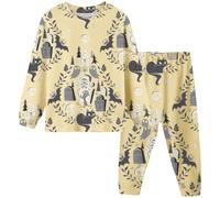 Boys Pyjamas Halloween for Girls Glow in The Dark Cotton Pjs Toddler Clothes Fun Sleepwear Children Set Long Sleeves Nightwear Tops Sleeve Yellow