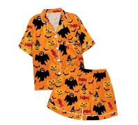 Boys Pyjamas Halloween Pajama Sets for Kid Glow In The Dark Cotton Pjs Set Sleepwear Nightwear Children Unisex Pumpkin Lantern Family Matching Pajamas