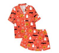 Boys Pyjamas Halloween Unisex Kids Bat Pajama Set Cotton Toddler Clothes Fun Sleepwear Outfits Long Sleeve 2 Piece PJs Sets Family Matching Pajamas