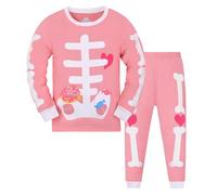 Boys Pyjamas Halloween Unisex Kids Cotton Long Sleeve Nightwear Set Skeleton Pumpkin Lantern Family Matching Pajamas Red