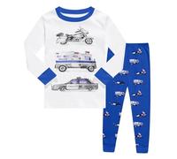 Boys Pyjamas Kids Car Sleepwear Christmas Long Sleeve Casual Fit Pajamas Sets 2Pcs Toddler Pjs Set Lounge Suit Girl Clothes Outfits Winter Nightwear 2-10 Years (Blue, 5-6 Years)