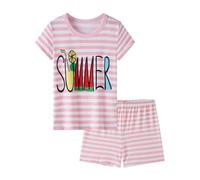 Boys Pyjamas Sets Breathable Sleepwear Fluffy Fleece Pjs Kid Lounge Wear Matching Nightwear Age Specific Pyjama Summer for 4-16 Years Light Pink