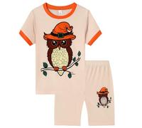 Boys Pyjamas Sets Breathable Sleepwear Long Sleeve Nightwear Children Pajama Set Personalized Pyjama Teen Summer for Age 4-16 Years Khaki
