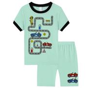 Boys Pyjamas Sets Breathable Sleepwear Long Sleeve Nightwear Children Pajama Set Personalized Pyjama Teen Summer for Age 4-16 Years Green