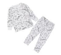 Boys Pyjamas Sets Colouring Cartoon Print Long Sleeves &trousers Loose Pajama Suit Girls DIY Hand Painted Colorable Nightwear Set Creative Personalised Sleepwear Can Play with and Wear Two Piece Suit