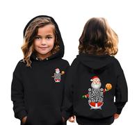 Boys QR Code Christmas Hoodie Teenage Kids Girls Age 3-10 Years Fashion Graphic Hooded Sweatshirt Xmas Christmas Jumper Long Sleeve Plain Pullover Casual Loose Fit Sports Wear (Black, 9-10 Years)