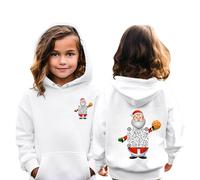 Boys QR Code Christmas Hoodie Teenage Kids Girls Age 3-10 Years Fashion Graphic Hooded Sweatshirt Xmas Christmas Jumper Long Sleeve Plain Pullover Casual Loose Fit Sports Wear (White, 3-4 Years)