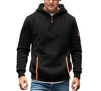 Boys Quarter-Zip Oversized-Fit Hoodie Sweatshirt Pullover Cargo Hoodies for Teen Boys Tactical Sweatshirt Pullover Vintage Workout Running Active Hoodies with Pockets Toddler (Black, 16-17 Years)