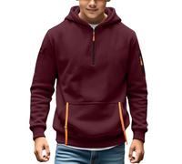 Boys Quarter-Zip Oversized-Fit Hoodie Sweatshirt Pullover Cargo Hoodies for Teen Boys Tactical Sweatshirt Pullover Vintage Workout Running Active Hoodies with Pockets Toddler (Wine, 16-17 Years)