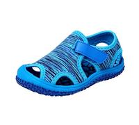 Boys' Quick-Dry Water Shoes, Kids Beach Shoes with Streak Print, Children's A u Wetsuit Socks for Swimming, Beach, Hiking, A u Socks with Anti-slip Soles and Elastic Laces (Blue, 10 Little Kids)