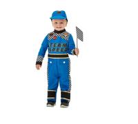 Boys Racing Car Driver Fancy Dress Costume Racer Jumpsuit Toddler + Hat