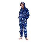 Boys Raptor Onesie with Velociraptor Face 3D Hood - All over print Dinosaur Design - Supersoft Flannel Fleece - 7-8 Years Multi