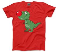Boys Red Day Kids Tshirt - Dinosaur T-Rex 2026 Charity Event T-Shirt - Fun School Day Top Friday Wear Children's Unisex Tee - 7-8 Years Red