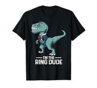 Boys Ring Bearer T-Rex Dinosaur Wedding Party Gift Outfit T-Shirt