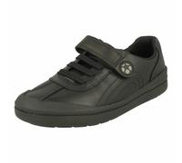 BOYS ROCK PASS BLACK LEATHER HOOK AND LOOP CASUAL SCHOOL SHOES CLARKS NOW £19.99