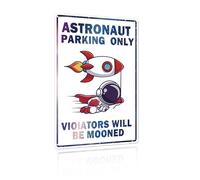 Boys Room Decor Astronaut Parking Only Signs Outer Space Theme Children'S Bedroom Retro Metal Sign Tin Sign 8X12 Inches