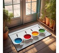 Boys Room Decor Teenager Four Cups Of Colorful Liquids Doormat Funny Bathroom Decor Winter Door Mat Outdoor(40X60CM)