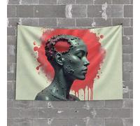 Boys Room Decor Teenager Metamorphosis: The Woman With The Cosmic Headache Tapestry Aesthetic Tapestry Bar Decor For Home(100X150CM)