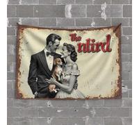 Boys Room Decor Teenager Vintage Romance: A Classic Couple with Their Beloved Dog Tapestry Tapestry for Bedroom Aesthetic Hanging Decorations(100X150CM)