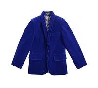 Boys Royal Blue Velvet Blazer Kid Suit Jacket Paisley Lining Smart Casual Formal Coat 1Y-15Y and Free Suit Bag Included (5 Years)